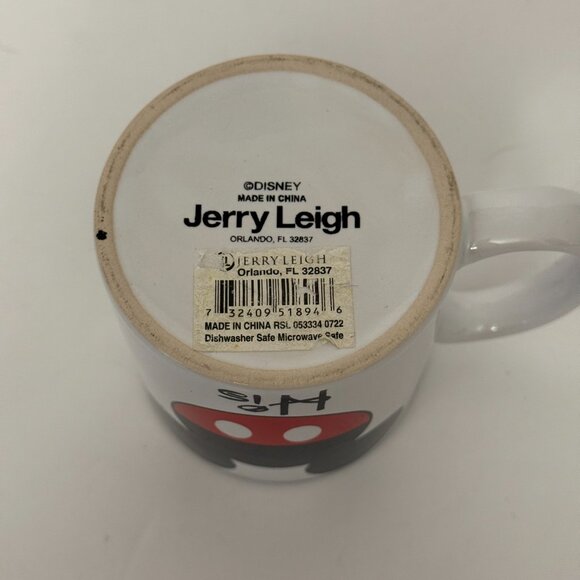 Disney Mickey Mouse "His" 11oz Mug White Jerry Leigh - Picture 6 of 8